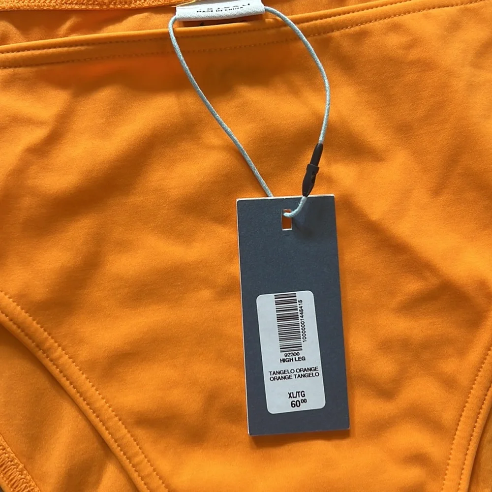 NWT Babaton String Triangle Top High Leg Bottom Tangelo Orange Bikini Set | L/XL